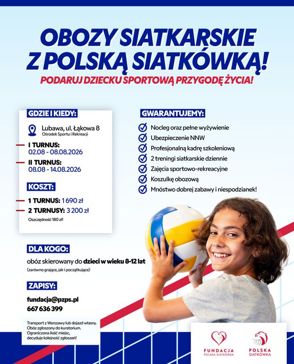Obóz dla dzieci z Polską Siatkówką!