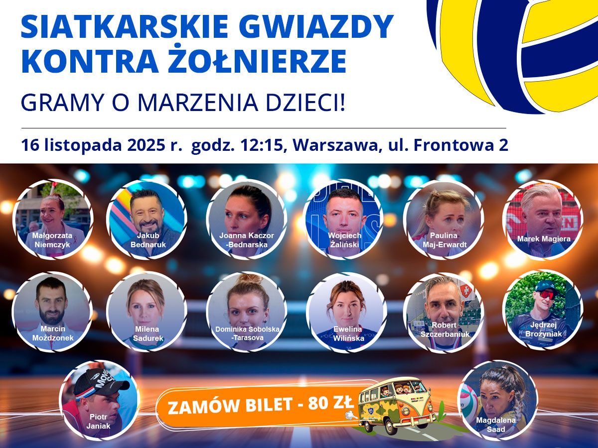 Zaproszenie na mecz charytatywny z gwiazdami siatkówki